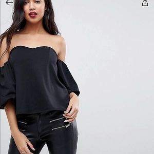 Asos occassion top in scuba with extreme sleeve